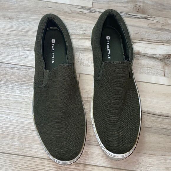 Fabletics Pier Comfort platform Olive Shoes  10 - Picture 1 of 5